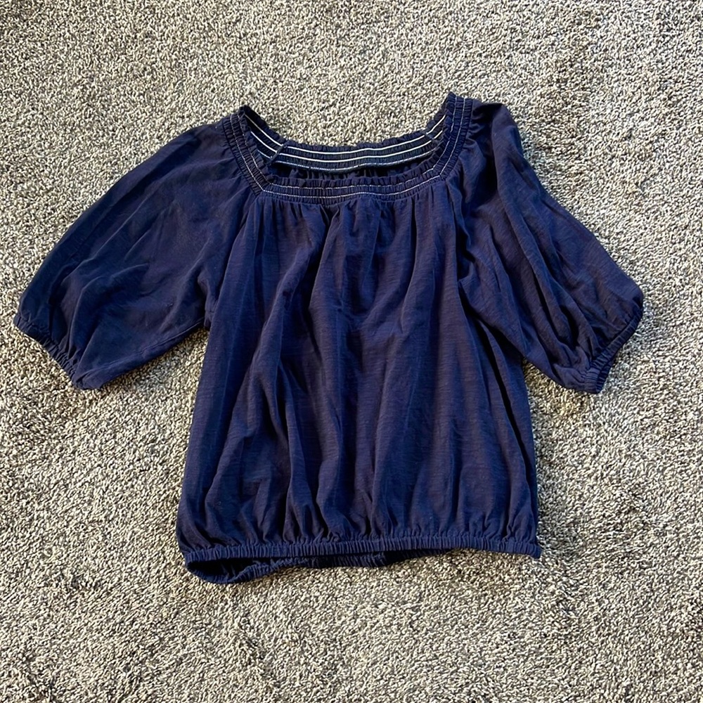 Loft Blue Short Sleeve Shirt, Size Smaill
